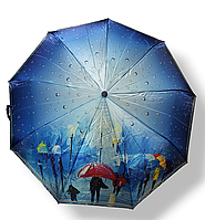 Зонт женский " пейзажи" , полуавтомат, атласная ткань, Frei Regen