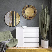 Дизайнерський білий комод для речей на 4 ящики з дверима у вітальню та спальню КЛ-3 Лайт Еверест