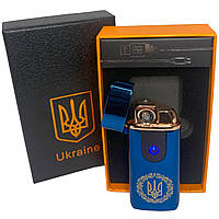 Электрическая и газовая зажигалка Украина с USB-зарядкой HL-435, зажигалки с зарядкой от usb. Цвет: синий NST