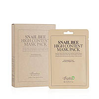 Набор 10 масок с муцином улитки и пчелиным ядом Benton Snail Bee High Content Mask Pack, 10 шт по 20 мл