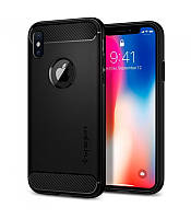 Чохол Spigen для iPhone X Rugged Armor, Black (057CS22125)