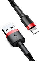 Кабель Baseus Cafule Cable USB For Lightning 2.4A 1m Black/Red (CALKLF-B19)