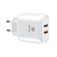 Сетевое ЗУ Baseus Bojure Series Dual-USB quick charger EU 23W, White (CCALL-AG02)