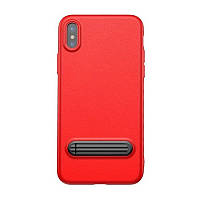 Чехол Baseus для Apple iPhone X Happy Watching Supporting, Red (WIAPIPHX-LS09)