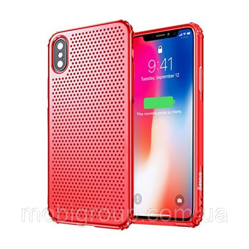 Чехол Baseus для Apple iPhone X Small hole Case, Red (WIAPIPHX-DD09)