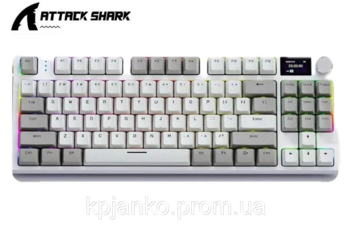 Клавіатура Attack Shark K86, 3 режими підключення, RGB-підсвітка, Hot Swap,75% від макету, механічна, ігрова