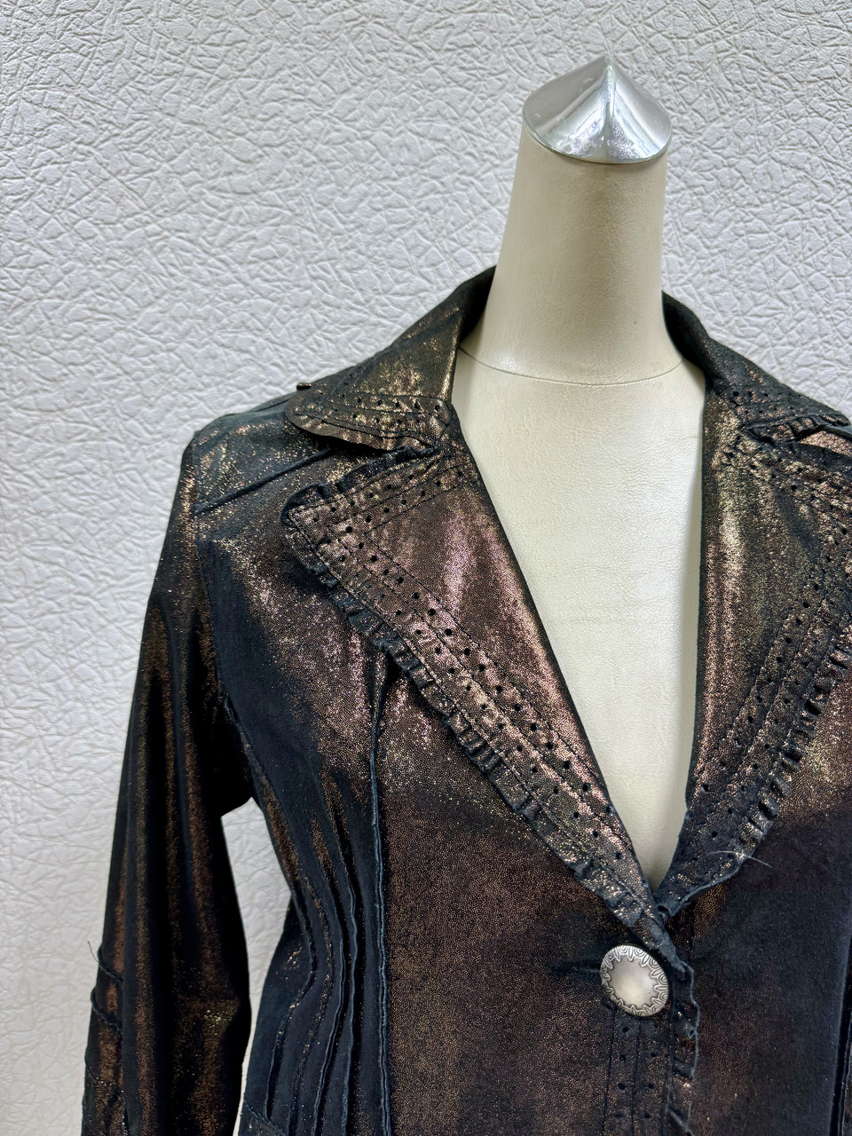 Кожаный женский пиджак классический . - фото 4 - id-p510154591