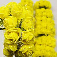 Фоаміранові трояндочки з Фатіном (144шт) Жовтий