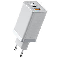 Сеть ЗУ Baseus GaN2 Pro Quick Charger 2C+U 65W EU, White (CCGAN2P-B02)