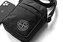 Сумка через плече барсетка Stone Island Svet чорна тканинна Стоун айленд, фото 6