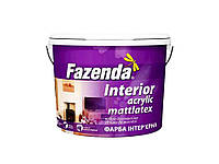 Краска интерьерная для стен/потолка 1,2 кг Белый ВДА Interior Acrylic Mattlatex ТМ FAZENDA BP