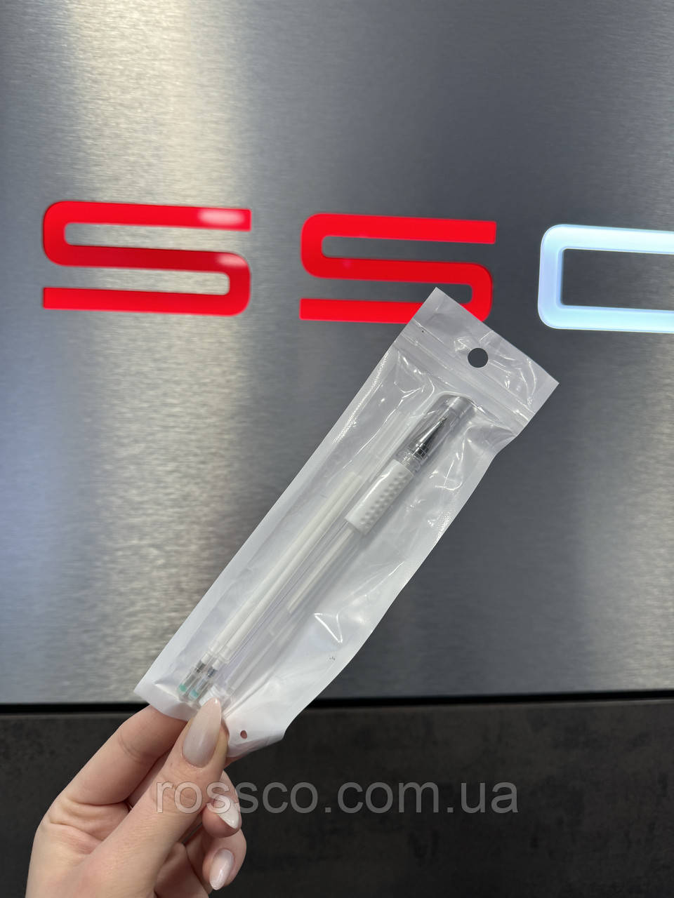 Ручка для розмітки гелева із двома стержнями біла