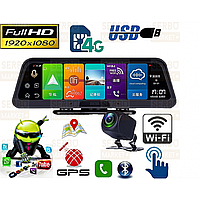 Видеорегистратор автомобильный 0" 4G Sim GPS Android Bluetooth FM передатчик Full HD GF E98 Plus 4Ядра 32Gb
