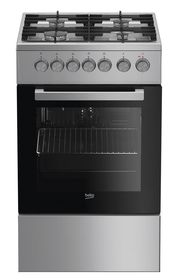 Плита комбінована Beko FSE52130DX — 50х60 см/газ-контр/чуун/55л/6 прогр./нерж. сталь (FSE52130DX)