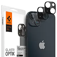 Захисне скло Spigen для камери iPhone 15 / 15 Plus - Optik Camera Lens (2шт), Black (AGL05274)