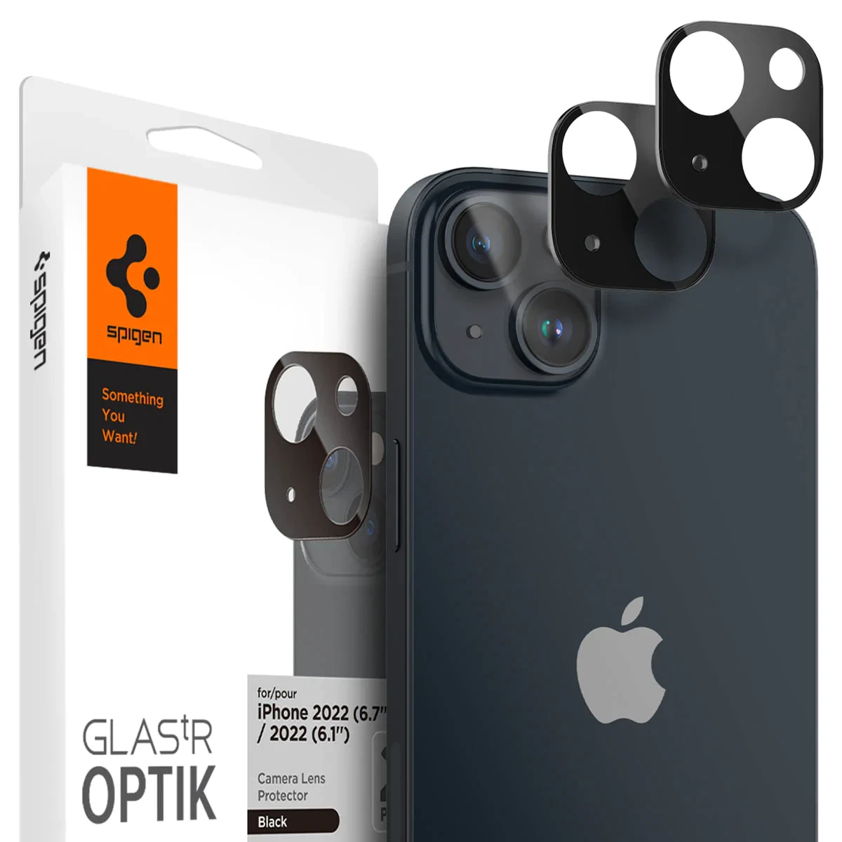 Захисне скло Spigen для камери iPhone 14/14 Plus - Optik Camera Lens (2шт), Black (AGL05274)