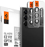 Захисне скло Spigen для камери Samsung Galaxy S22 Ultra - EZ Fit Optik Pro (2шт), Black (AGL04751)