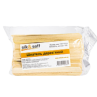 Шпатель деревяный Silk & Soft 150*17*1,6 фасованный 100 шт