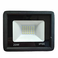 Вуличний світлодіодний навісний ліхтар прожектор Flood Light 20W 6500К 220V IP66 чорного кольору