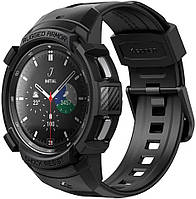 Чохол і ремінець Spigen для Galaxy Watch 4 Classic (46 mm) Rugged Armor Pro 2 in 1, Black (ACS03832)