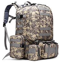 Тактический рюкзак на 55л с подсумками B08 | 55х40х25см Зеленый пиксель