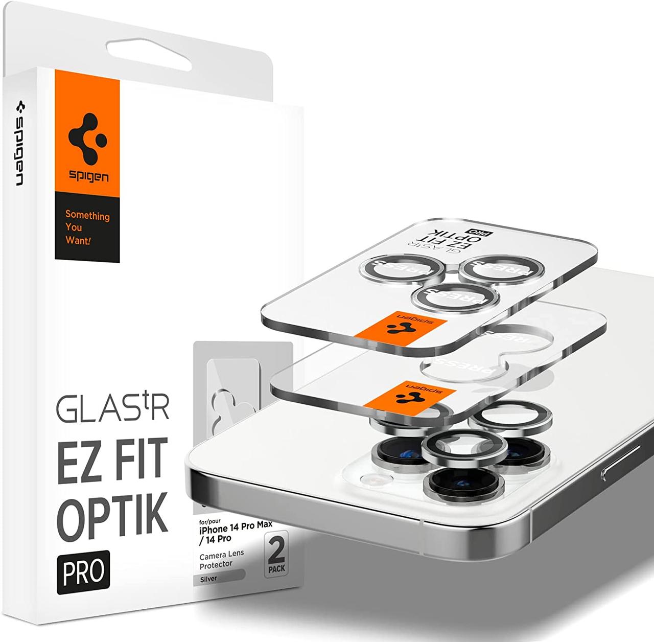 Захисне скло Spigen для камери iPhone 14 Pro/14 Pro Max - EZ Fit Optik Pro (2шт), Silver (AGL05599)