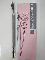 Лопатка для маникюра Staleks Beauty & Care металлическая двухсторонняя 14,5 см PBC-30/1