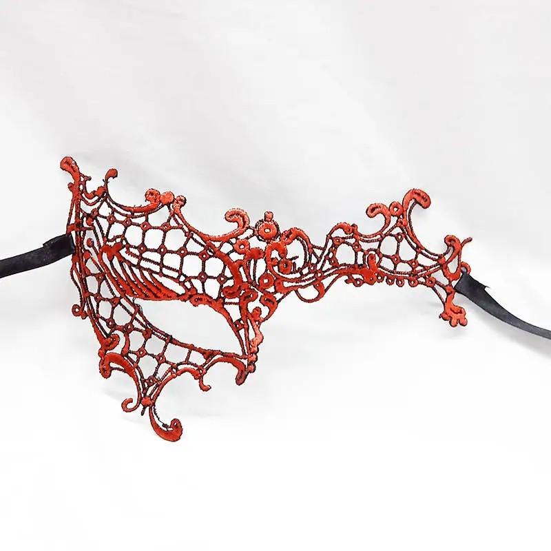 Маскарадна маска венеціанська 18 на 11 см червоний, фото 1