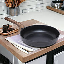 Сковорода для смаження алюмінієва з антипригарним покриттям 24 см без кришки, фото 4