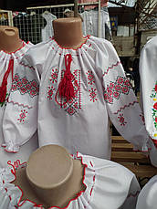 Вишиванка дитяча, сорочка для дівчаток білого кольору з вишивкою розміри від 116 до 134, фото 5