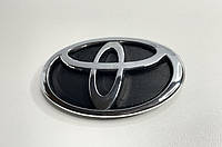Эмблема решетки радиатора Toyota 120x82 mm (хром/черный)