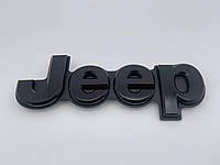 Эмблема значёк надпись Jeep ( Джип) Пластик Черный Глянец на заднюю крышку багажника Grand Cherokee WK2 (Гранд