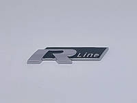 Эмблема шильдик стикер R-line VW Volkswagen (Фольсваген) Хром черный