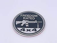 Эмблема шильдик надпись 4x4 Freedom Rated Jeep black 55157 318AB (Трейл Рейтед Черный Хром) Grand Cherokee WK2