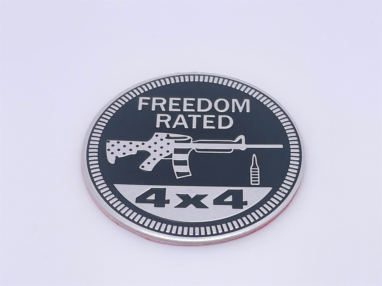 Емблема-шильдик напис 4x4 Freedom Rated Jeep black 55157 318AB (Трейл Рейтед Чорний Хром) Grand Cherokee WK2