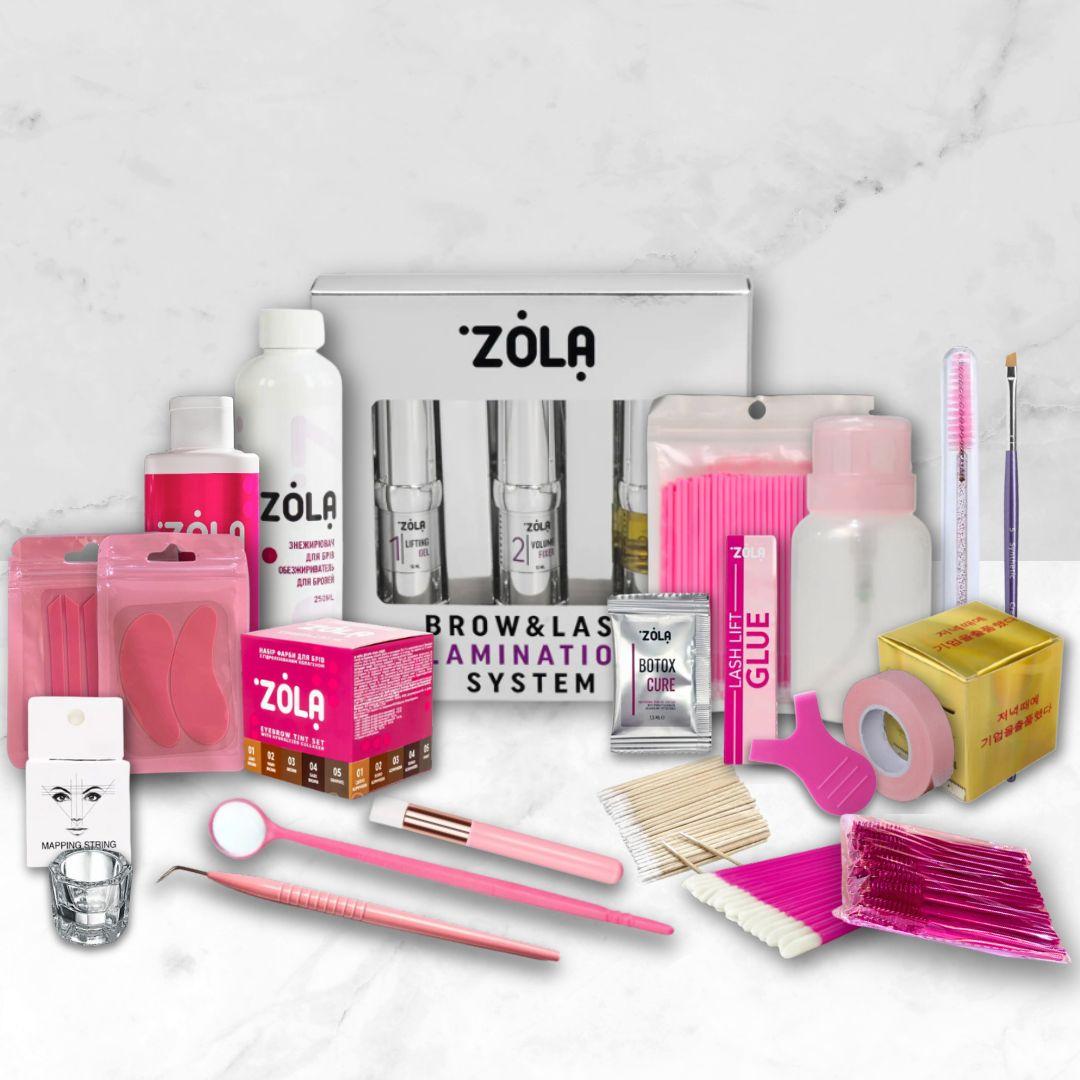 Набір ламімейкера для вій і брів "ZOLA Старт" | Рожевий, фото 1