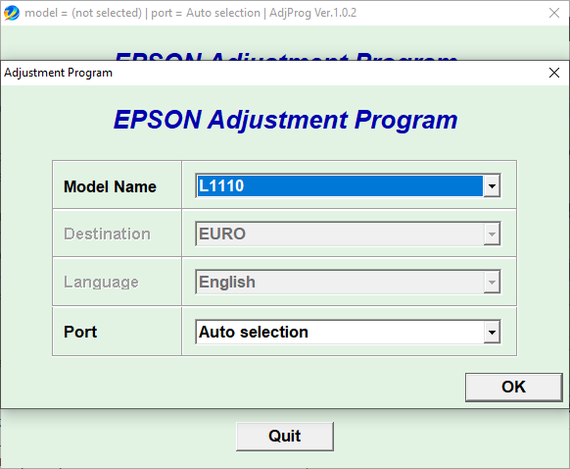 Скидання памперса в Epson L1110