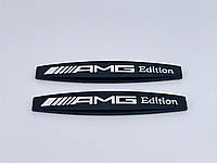 Эмблема надпись шильдик (логотип) на крылья AMG Edition (Черный) Mercedes-Benz (Мерседес) 99*18мм (Металл)