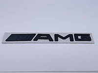 Эмблема шильдик надпись AMG Mercedes-Benz (Мерседес) на крышку багажника 195*20мм. Черный (Пластик) (A 220 817