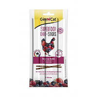 Лакомство GimCat Мясные палочки для кошек, курица и лесные ягоды, 3 шт по 5 г