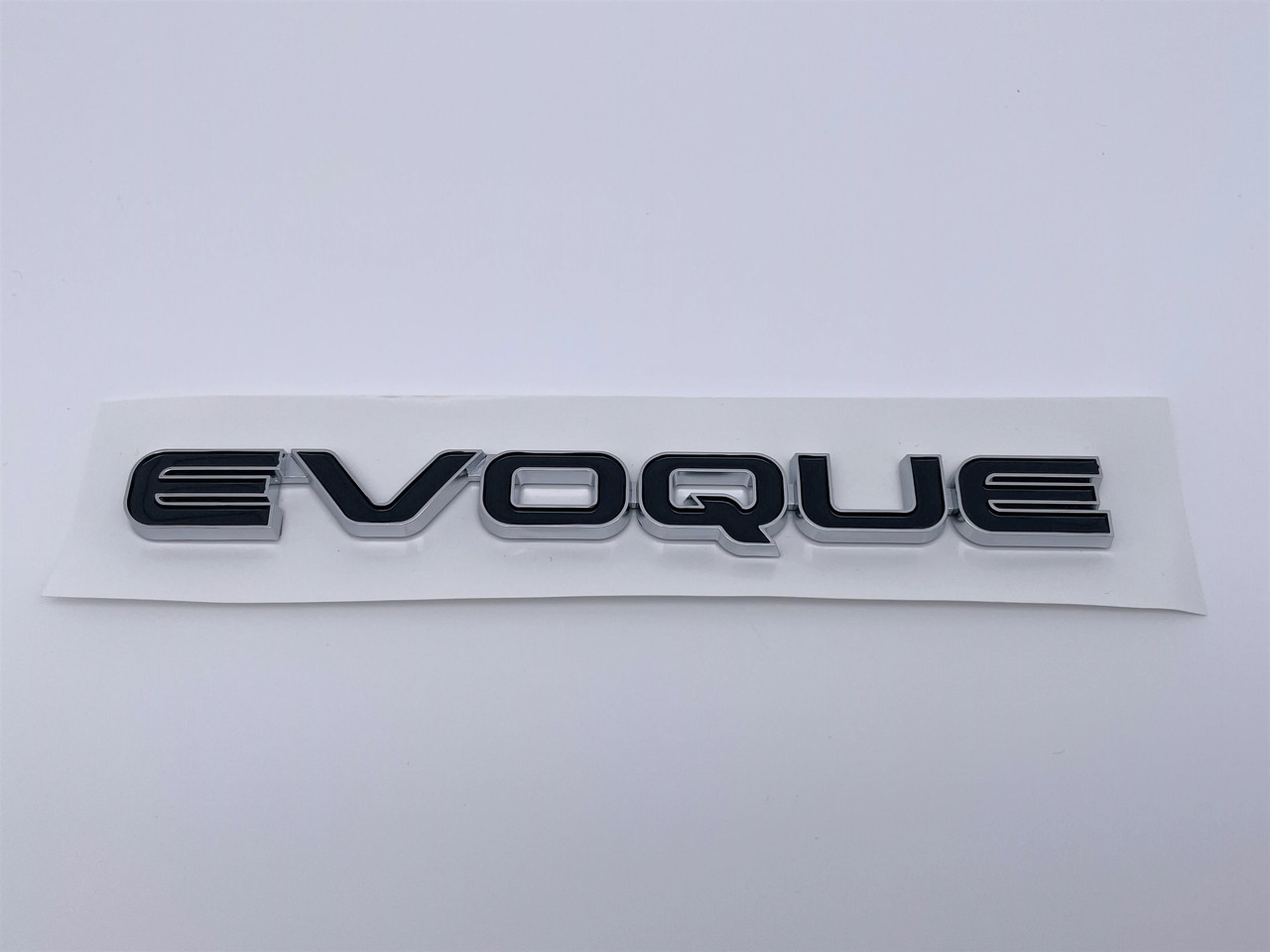 Емблема напис шильдик логотип EVOQUE Range Rover (Ренж Ровер) Land Rover (Ленд Ровер) (Хром+чорний)
