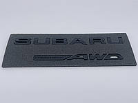 Эмблема надпись шильдик логотип SUBARU AWD крышки багажника Subaru (Субару) (Черный матовый) (93079FG110)