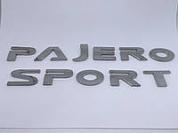 Эмблема шильдик логотип надпись на капот PAJERO SPORT Mitsubishi (Митсубиши) (Хром)