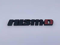 Емблема шильдик логотип напис NISMO на кришку багажника Nissan (Нісан) 125*19 мм (Чорний матовий + червоний)