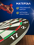 Набір для дартсу мішень двостороння з 6 дротиками World Sport Діаметр 37 см (88152), фото 6