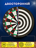 Набір для дартсу мішень двостороння з 6 дротиками World Sport Діаметр 37 см (88152), фото 4