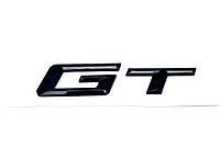 Эмблема шильдик логотип значок надпись GT крышки багажника BMW GT 120*27мм(Черный глянец)