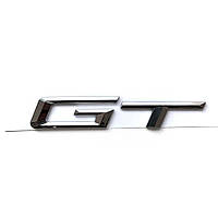 Эмблема шильдик логотип значок надпись GT крышки багажника BMW GT (БМВ) 120*30мм(Серый Хром)