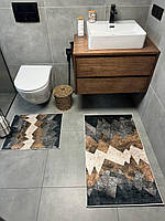 Набор ковриков для ванной комнаты "Dark" (50x60 +60x100 см), коврики для ванной и туалета