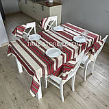 Скатертина лляна червона з жовтим "Український орнамент", люкс якість (Під замовлення, або стандартний розмір), фото 9